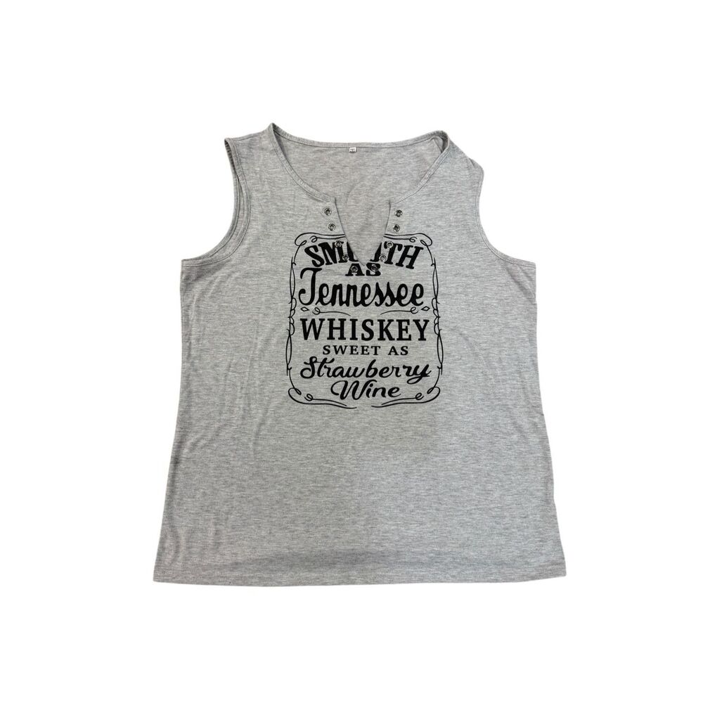 Women’s Tennessee Whiskey Concert V-Neck Tank Size 2XL Gray